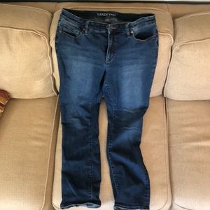 Lands’ End straight leg mid rise jeans